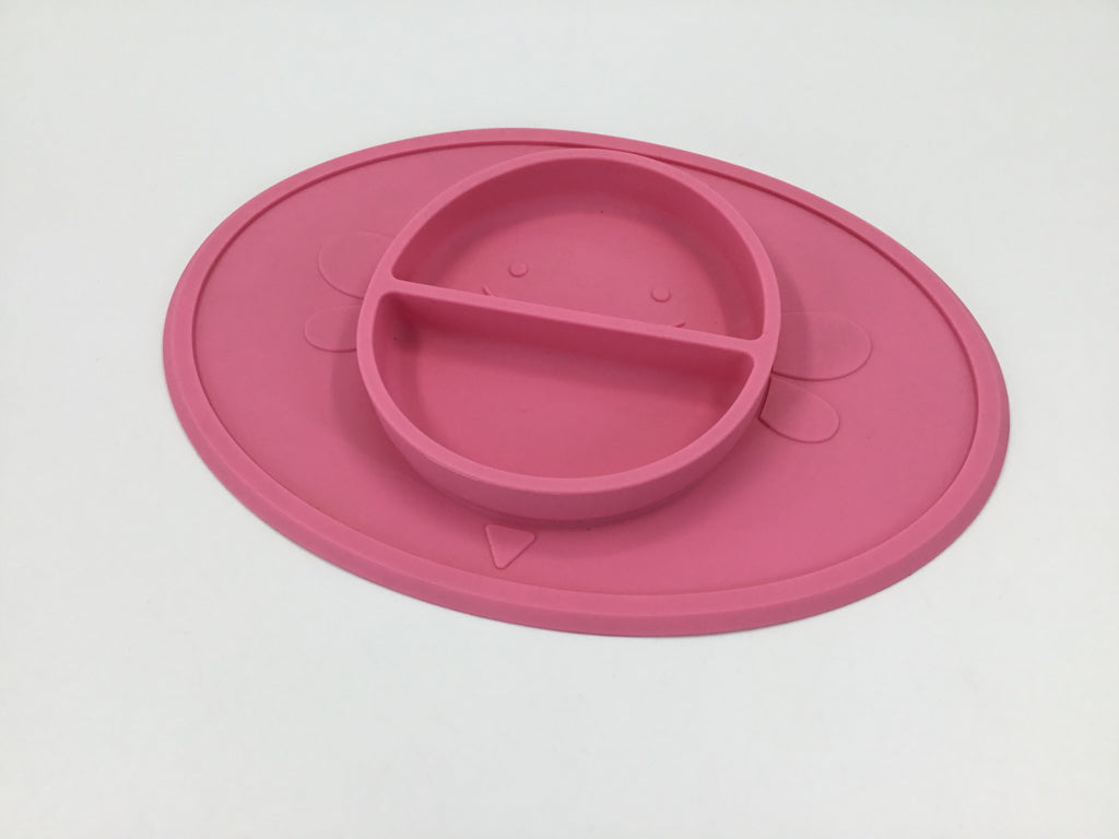 Pink Silicone Suction Feeding Mat