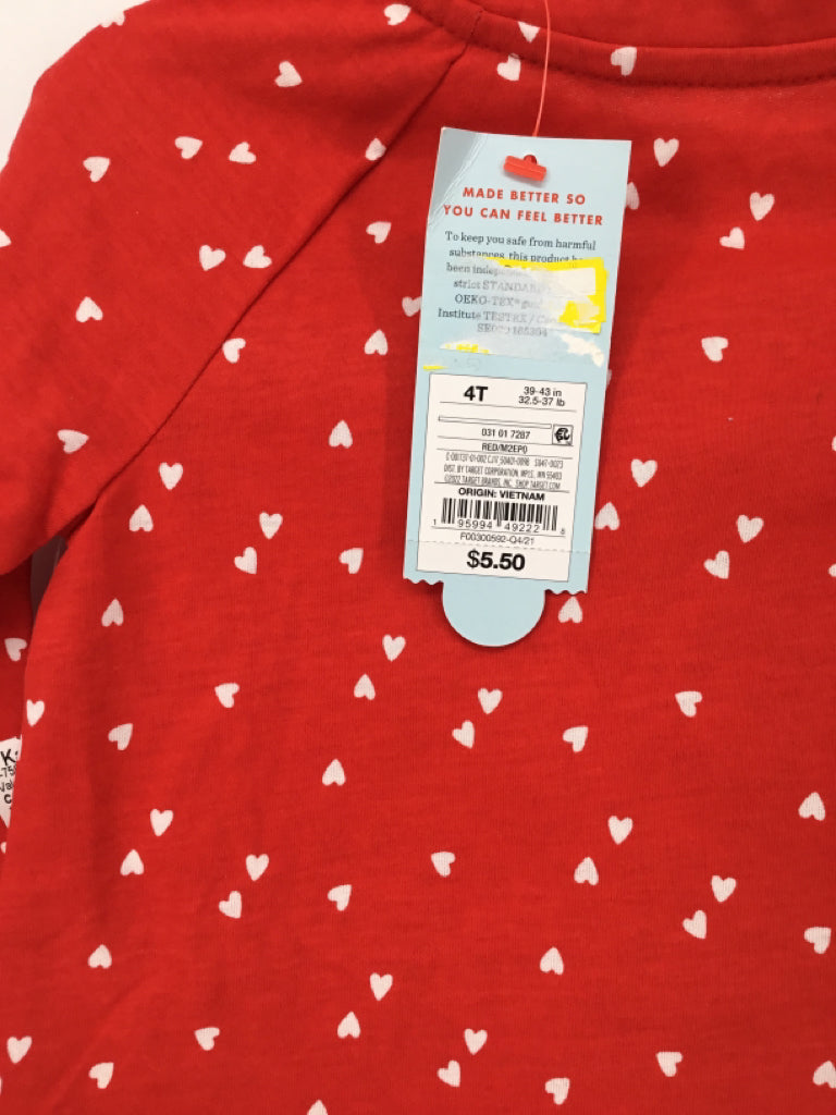 Cat & Jack Child Size 4 Red Valentine's Day T-Shirt
