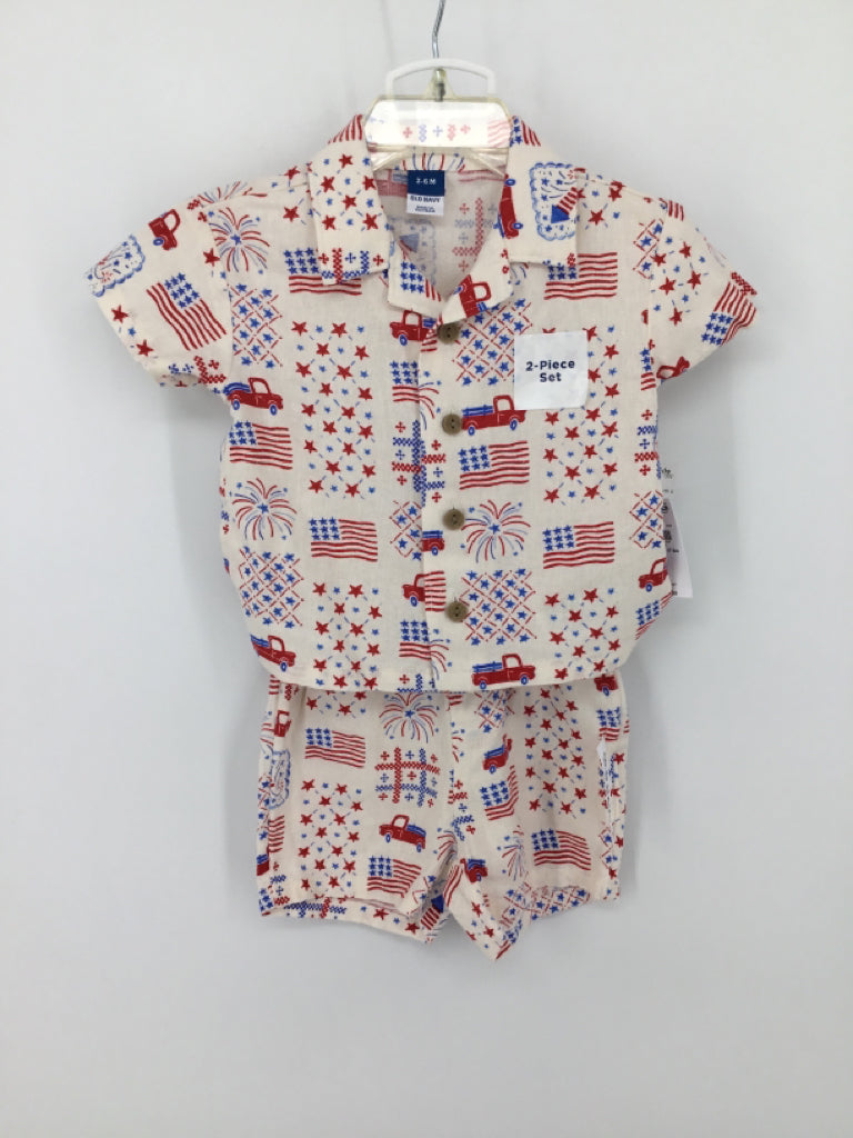 Old Navy Child Size 3-6 Months White Stars & Stripes Outfit