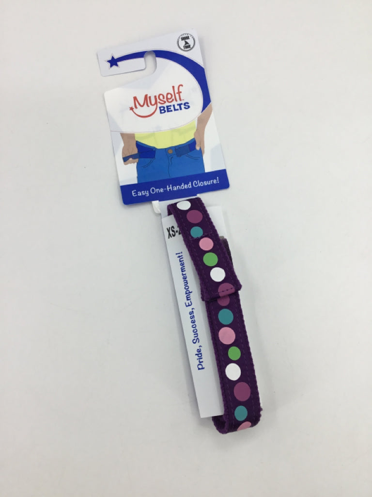 Myself Belts Child Size 2 Purple Polka Dot Belt/Suspenders