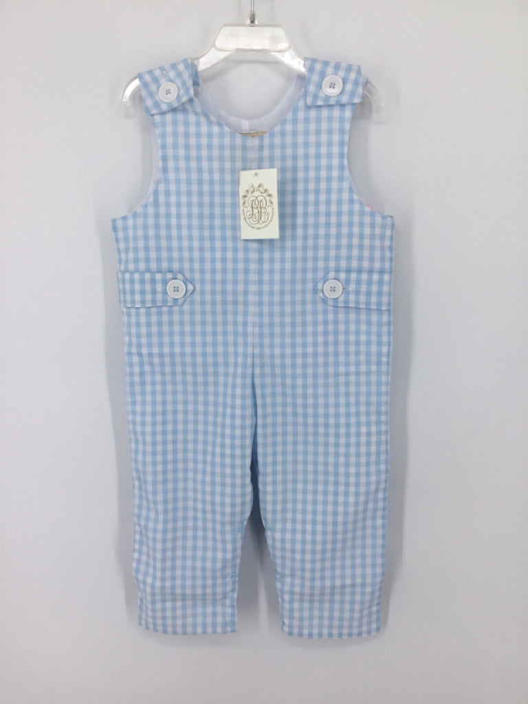 The Beaufort Bonnet Co Child Size 18-24 Months Blue Gingham Outfit - boys