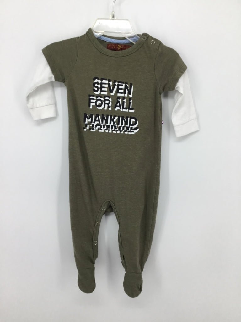 7 for all Mankind Child Size 3-6 Months Green screen printed Outfit - boys