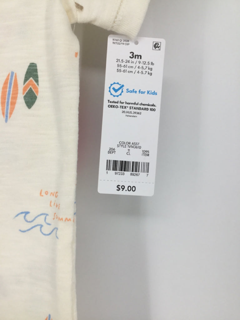 Just One You Made by Carters Child Size 3 Months White Print Outfit - boys