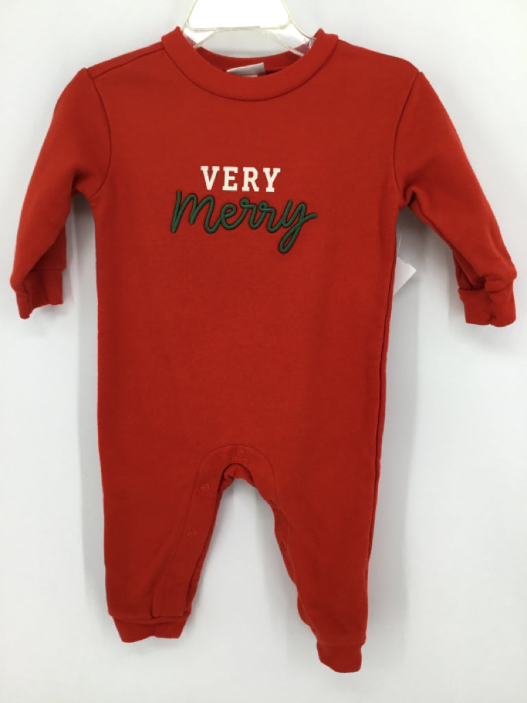 Cat & Jack Child Size 6-9 Months Red Christmas Outfit