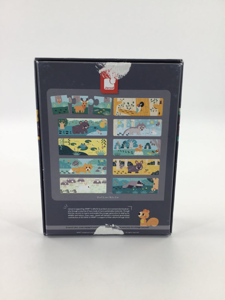 Janod Set of 3pc Animal and Footprints Puzzles