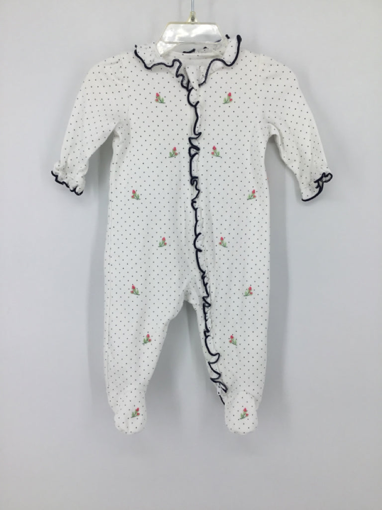 Little Me Child Size 6 Months Navy Sleepers