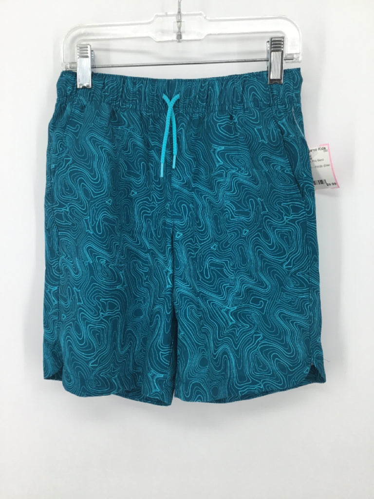 Lands' End Child Size 8 Teal Print Shorts - boys