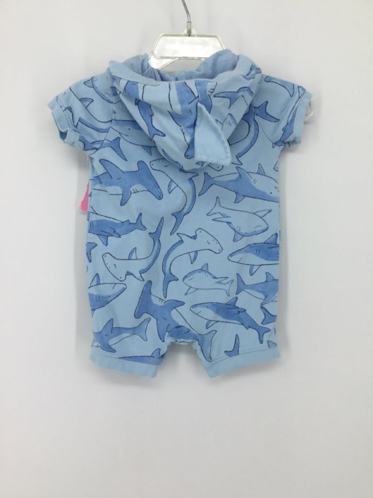 Just One You Made by Carters Child Size 3 Months Blue Sharks Outfit - boys