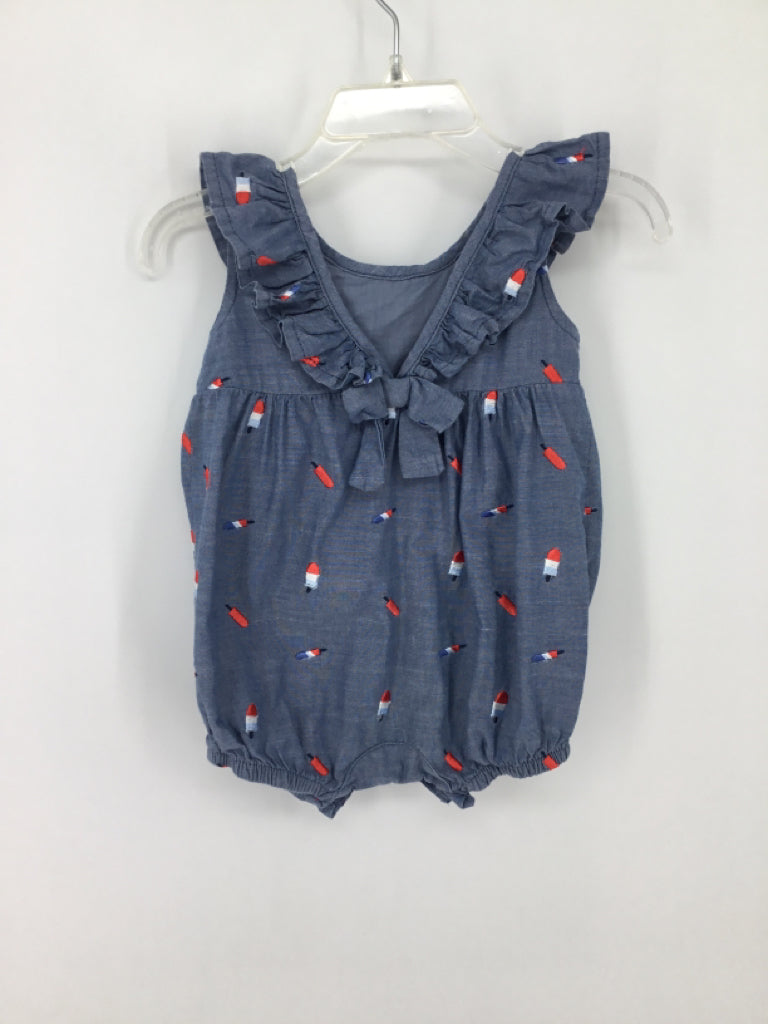 Cat & Jack Child Size 3-6 Months Blue Stars & Stripes Outfit