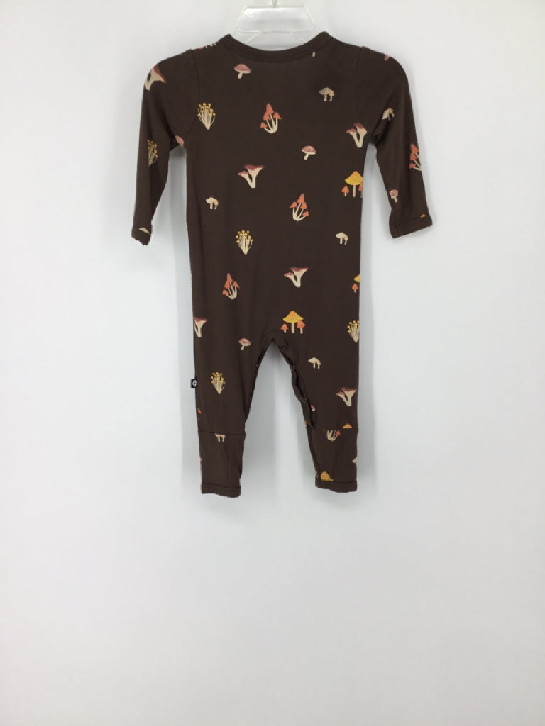 Kyte Child Size 3-6 Months Brown Mushroom Pajamas - boys