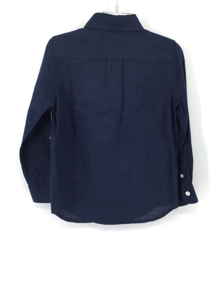 Janie and Jack Child Size 3 Navy Solid Shirt - boys