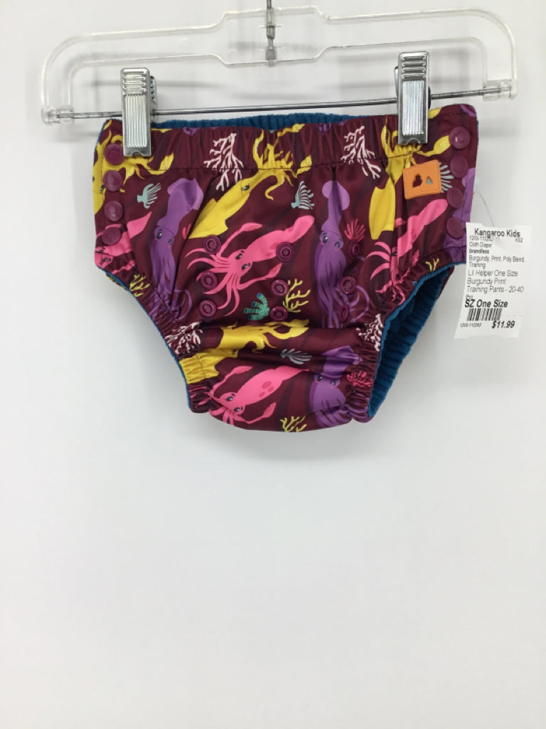 Lil Helper One Size Burgundy Print Training Pants