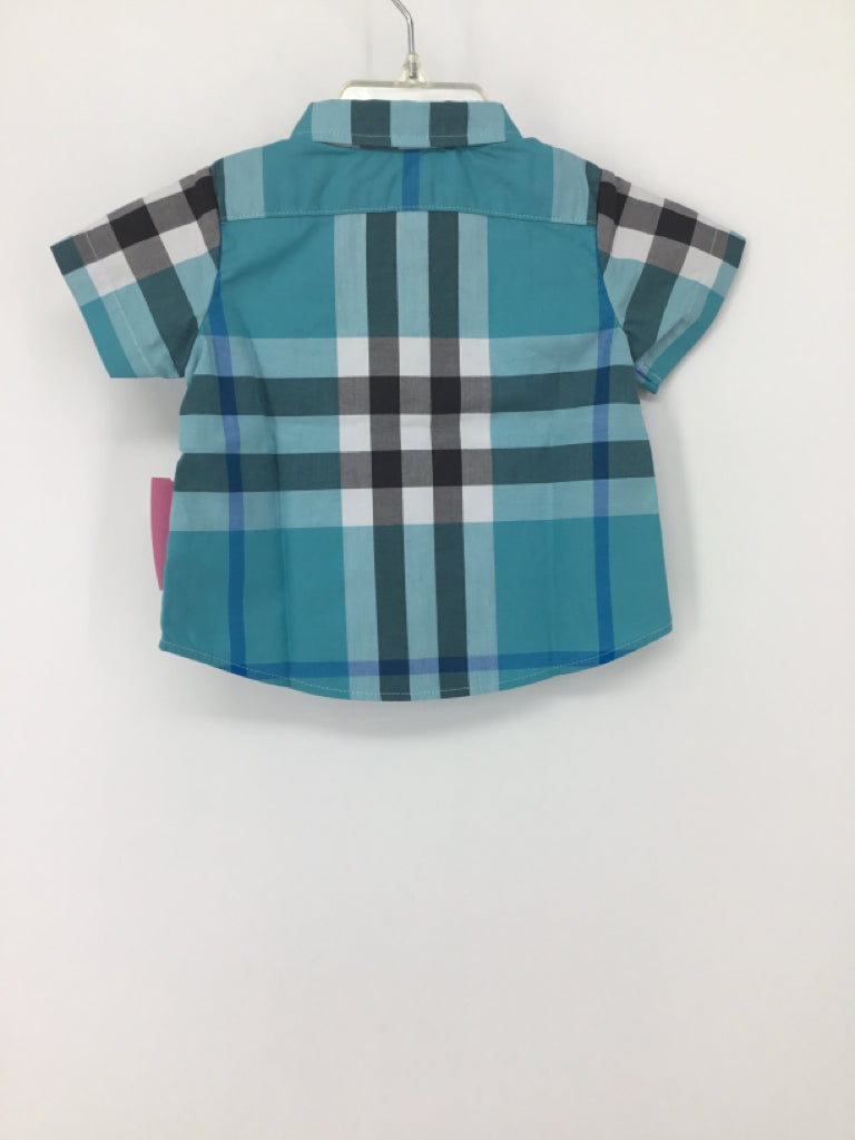 Burberry Child Size 3 Months Blue Plaid Shirt - boys