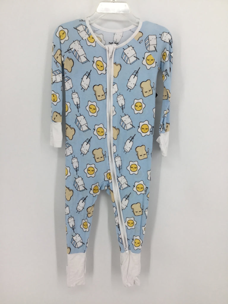 Little Sleepies Child Size 12-18 Months Blue Print Pajamas - boys
