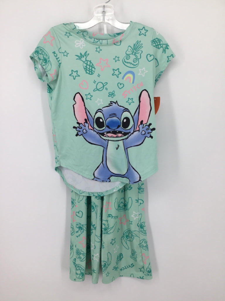Disney Stitch Child Size 8 Green Pajamas - girls