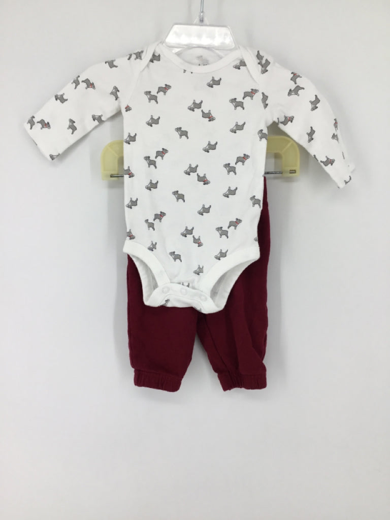 Child of Mine Child Size 0-3 Months White Dog Outfit - boys