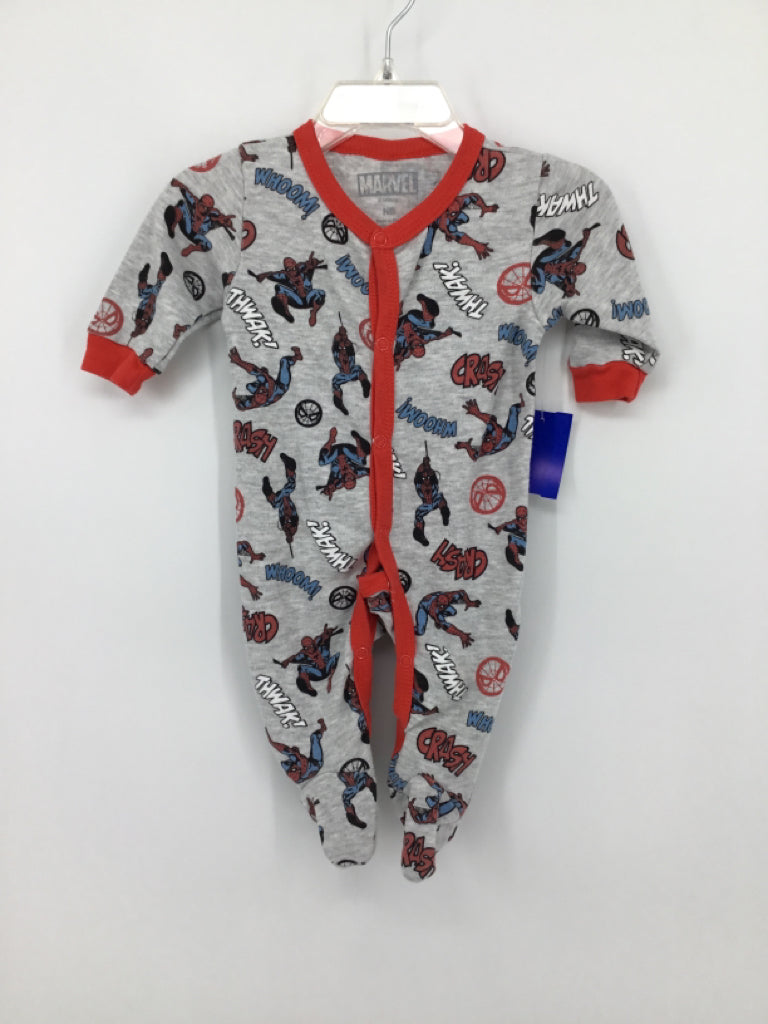 Marvel Child Size Newborn Gray Sleepers