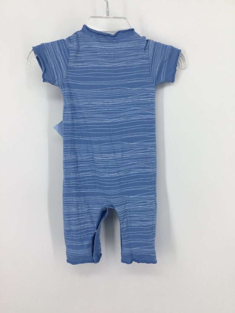 Feather Baby Child Size 0-3 Months Blue Print Outfit - boys