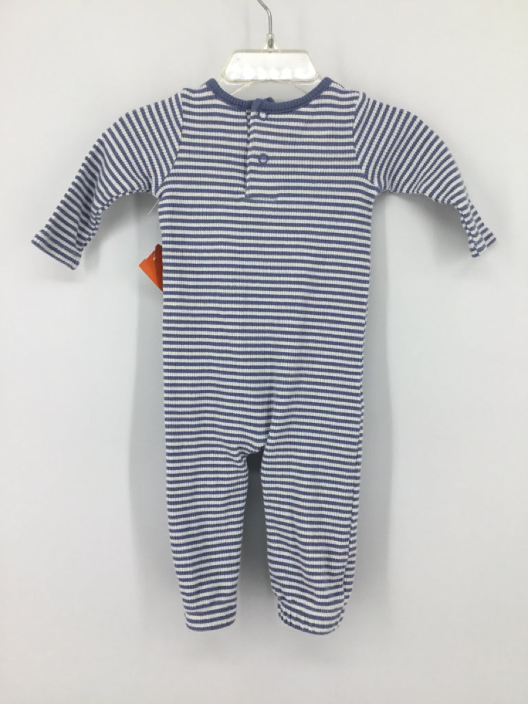 Mudpie Child Size 0-3 Months Blue Stripe Outfit - boys