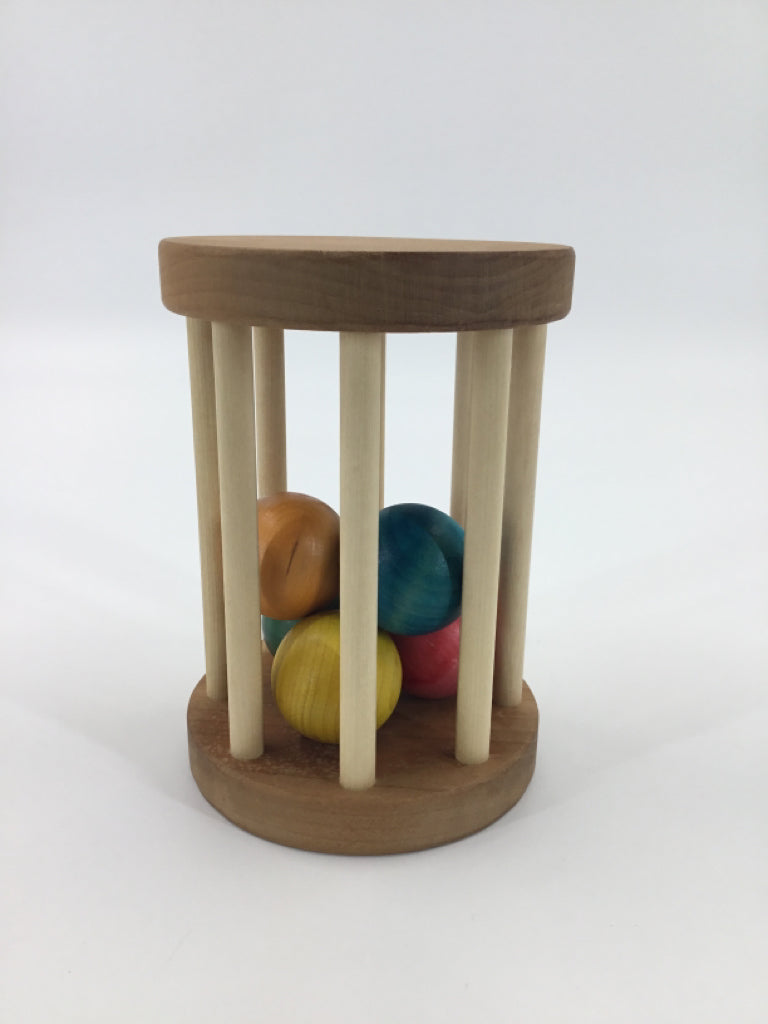 Montessori-style Wooden Rolling Rattle