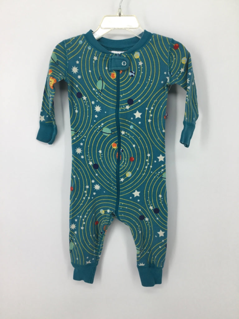Hanna Andersson Child Size 12-18 Months Teal Space Pajamas - boys