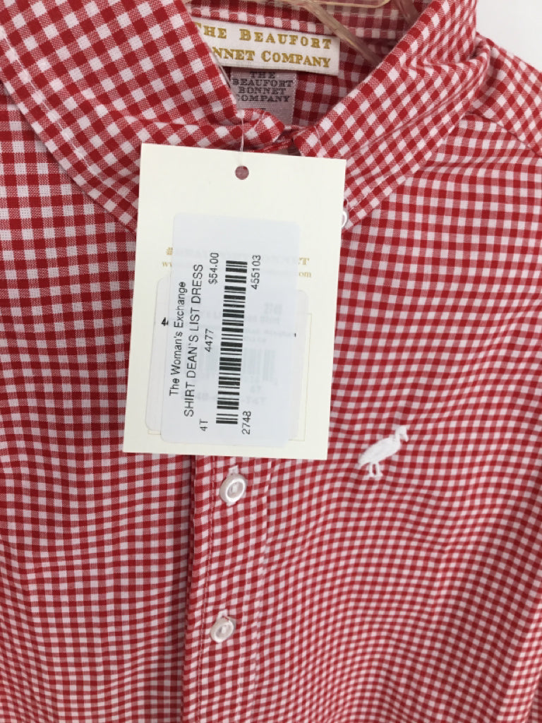 The Beaufort Bonnet Co Child Size 4 Red Gingham Shirt - boys