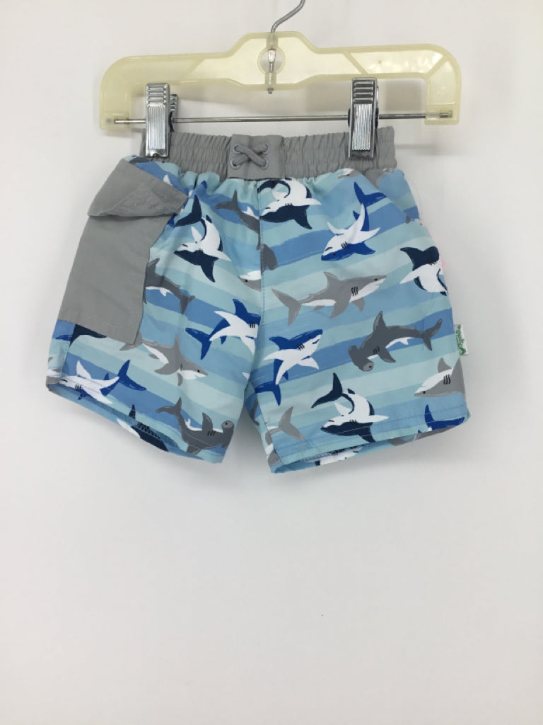 Green Sprouts Child Size 6 Months Blue Sharks Swimwear - boys