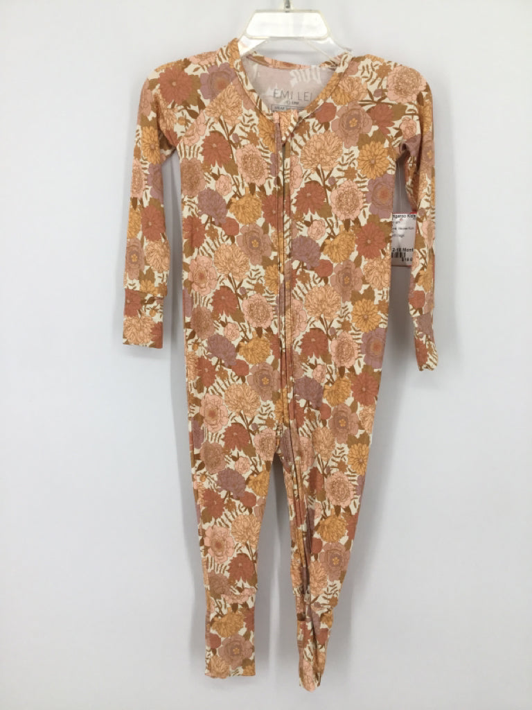 Emi Lei Child Size 12-18 Months Tan Pajamas - girls