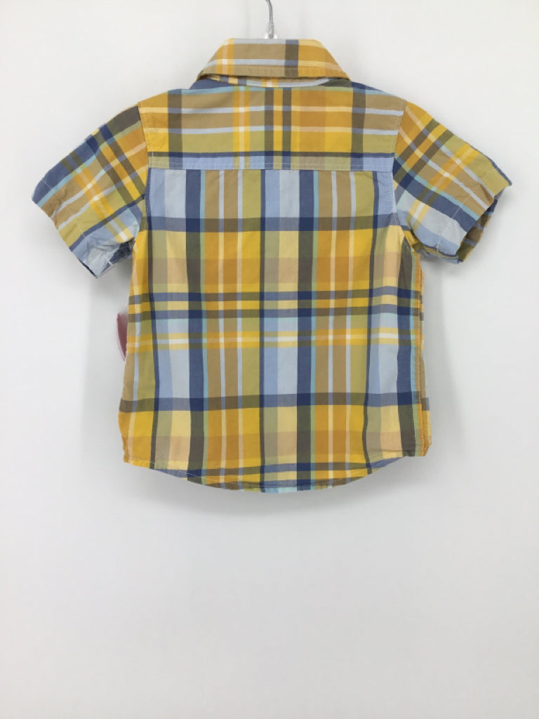 OshKosh B'gosh Child Size 18 Months Yellow Plaid Shirt - boys
