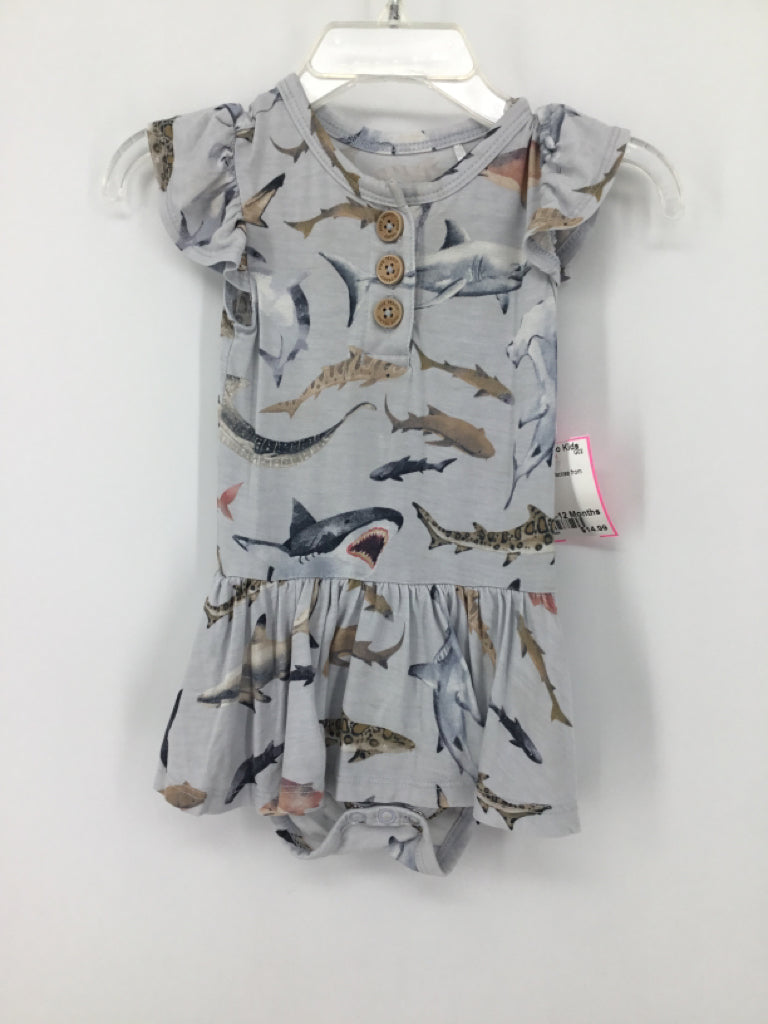 Posh Peanut Child Size 6-12 Months Gray Dress - girls