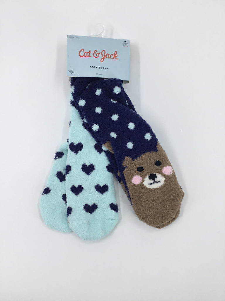 Cat & Jack Child Size 9 Toddler Navy Polka Dot Socks - boys
