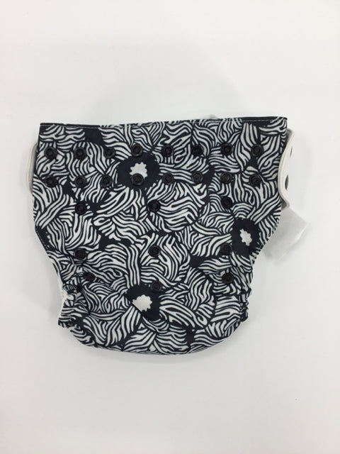 Bum Genius Child Size One Size Black Print Pocket Cloth Diaper