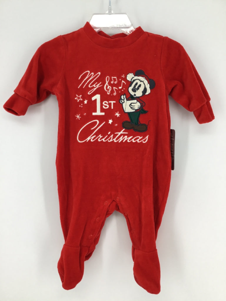 Disney Child Size 0-3 Months Red Christmas Outfit