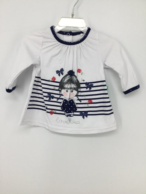Limonade Child Size 3 Months Navy T-shirt - girls