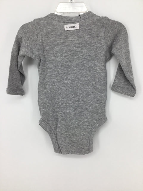 Kakabaka Child Size 6 Gray Valentine's Day buffalo Plaid Heart Onesie
