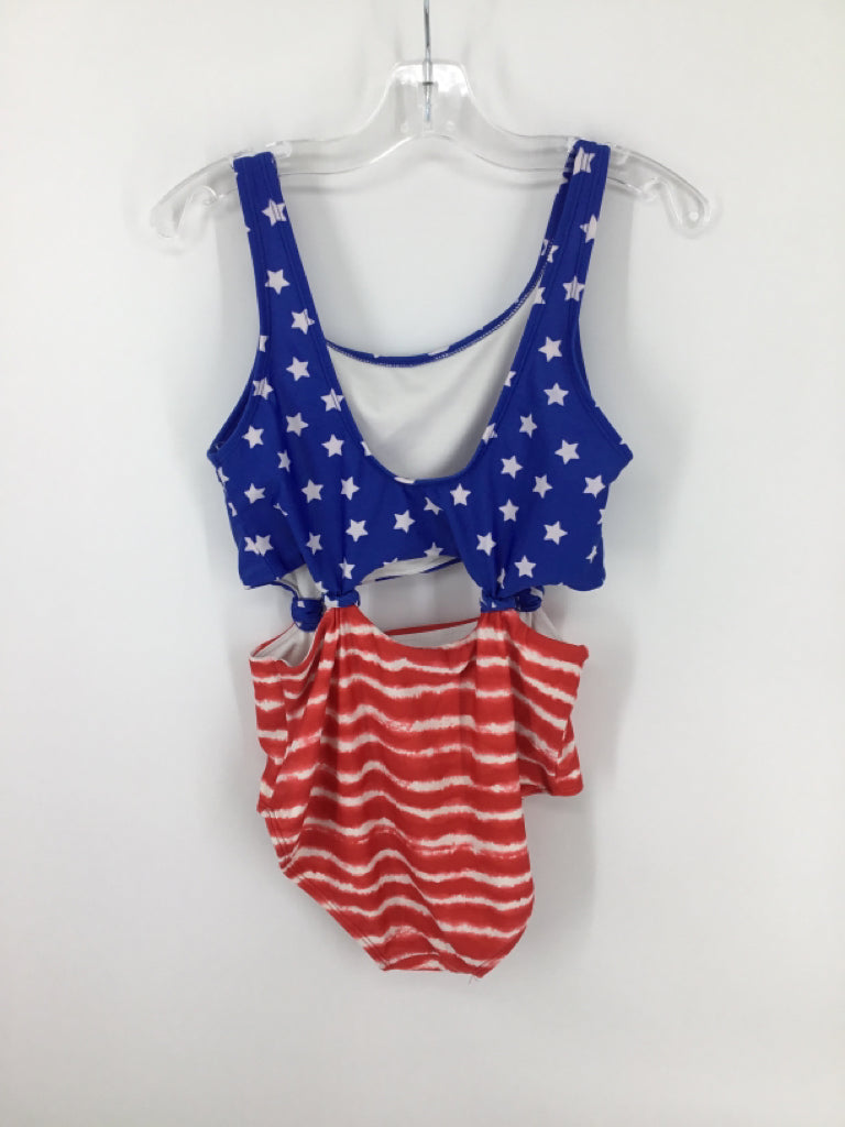 Art Class Child Size 10 Blue Stars & Stripes Swimsuit