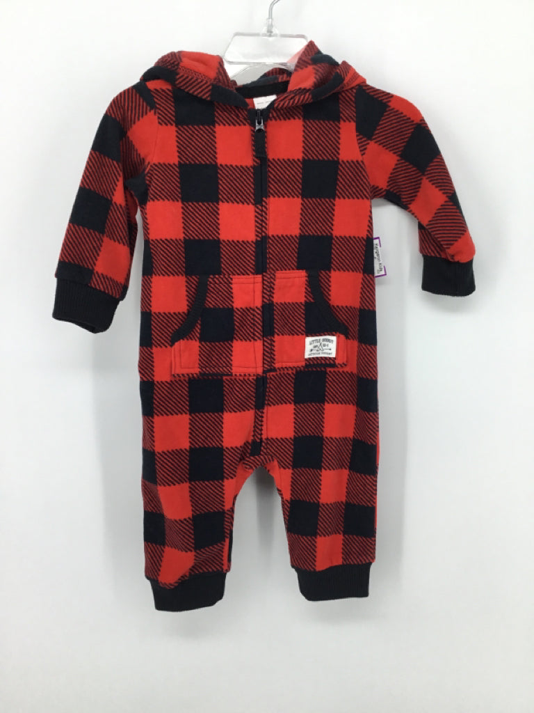 Carter's Child Size 6 Months Red Checkered Outfit - boys