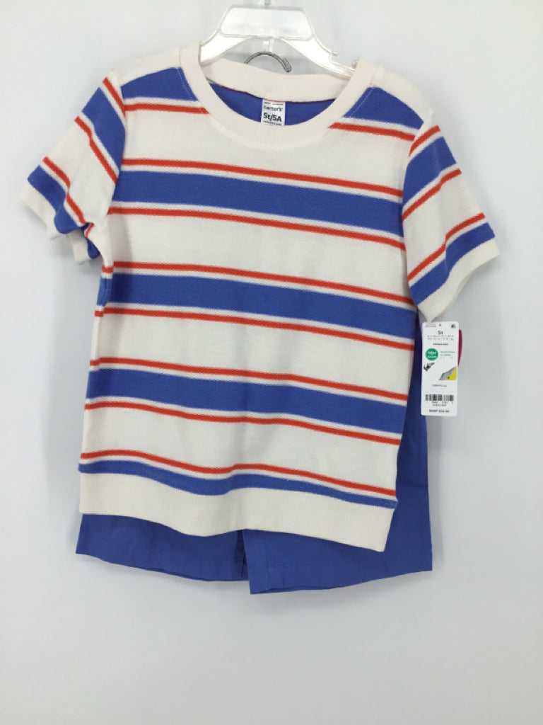 Carter's Child Size 5 Toddler Blue Stripe Outfit - boys