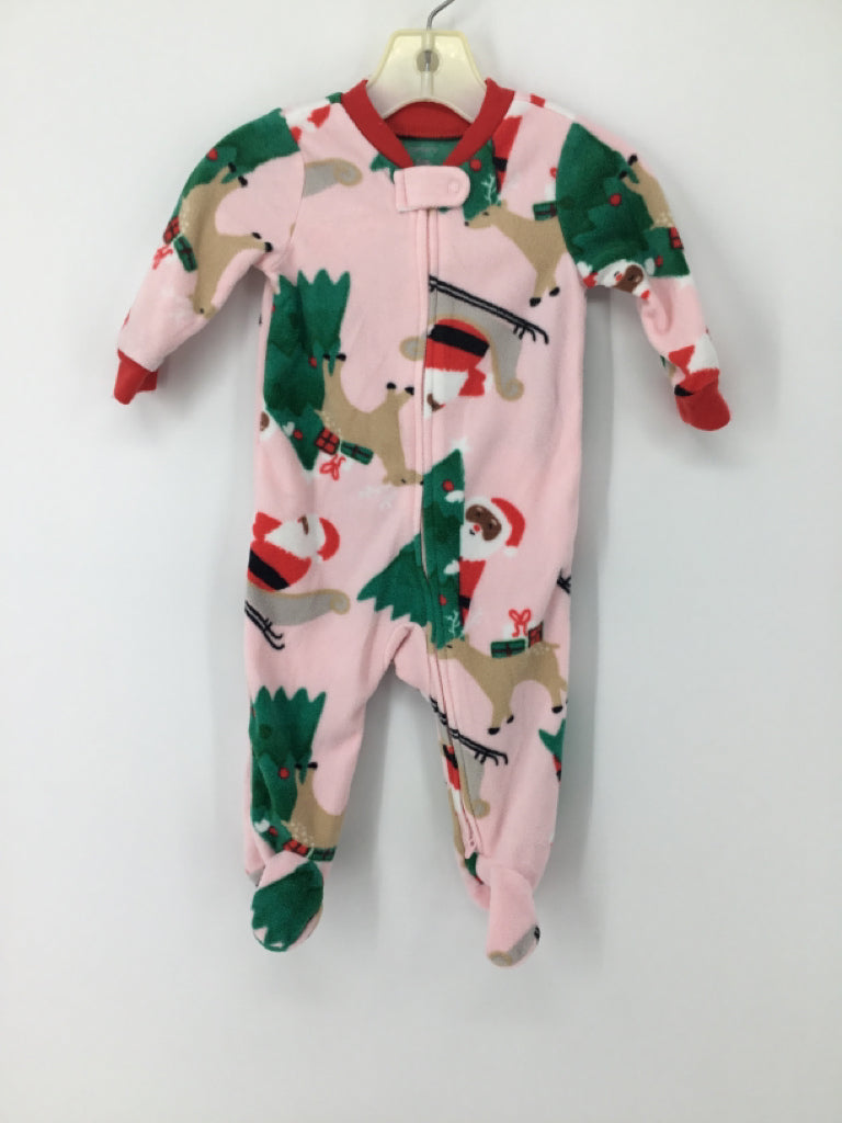 Carter's Child Size 6 Months Pink Christmas Sleeper