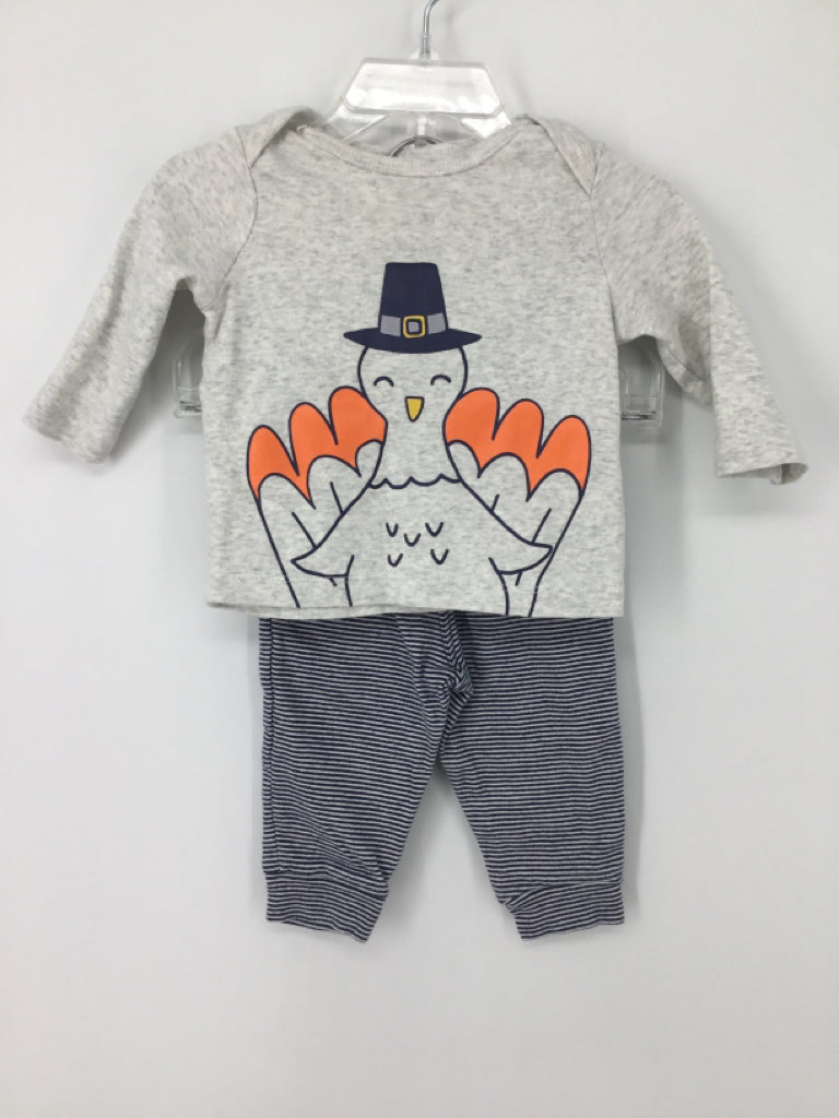 Carter's Child Size 6 Months Gray Thanksgiving Outfit