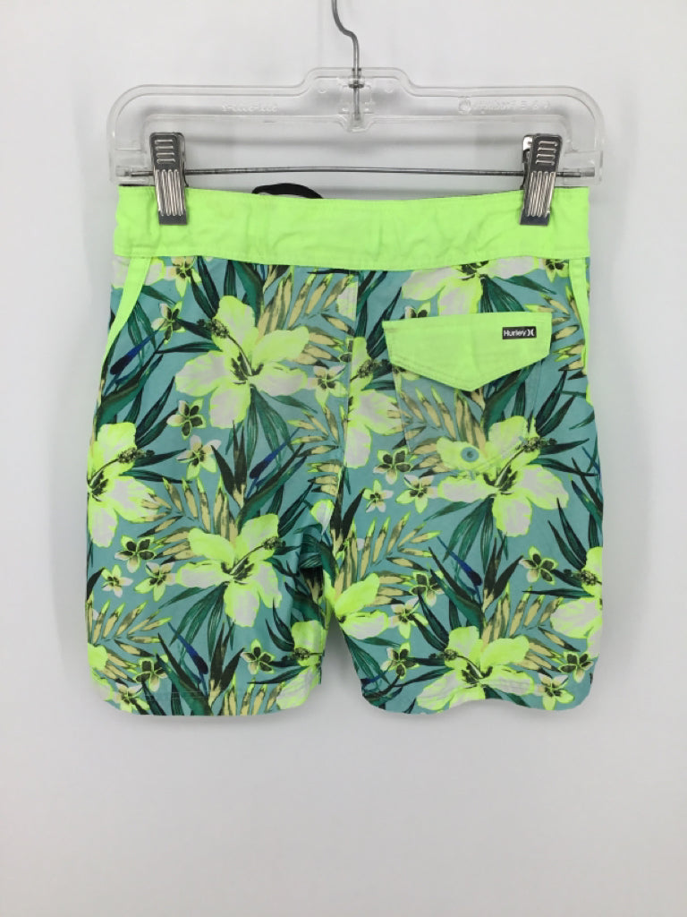 Hurley Child Size 4 Green Print Swimwear - boys