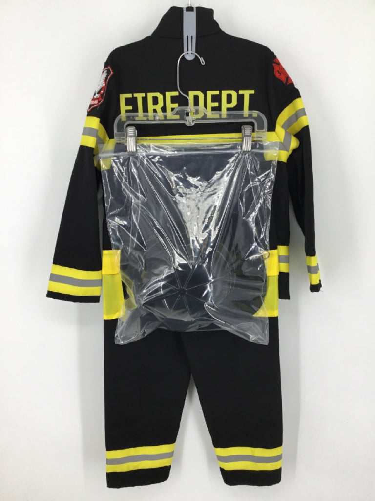 Disguise Child Size 4 Black Fire Fighter Halloween Costume