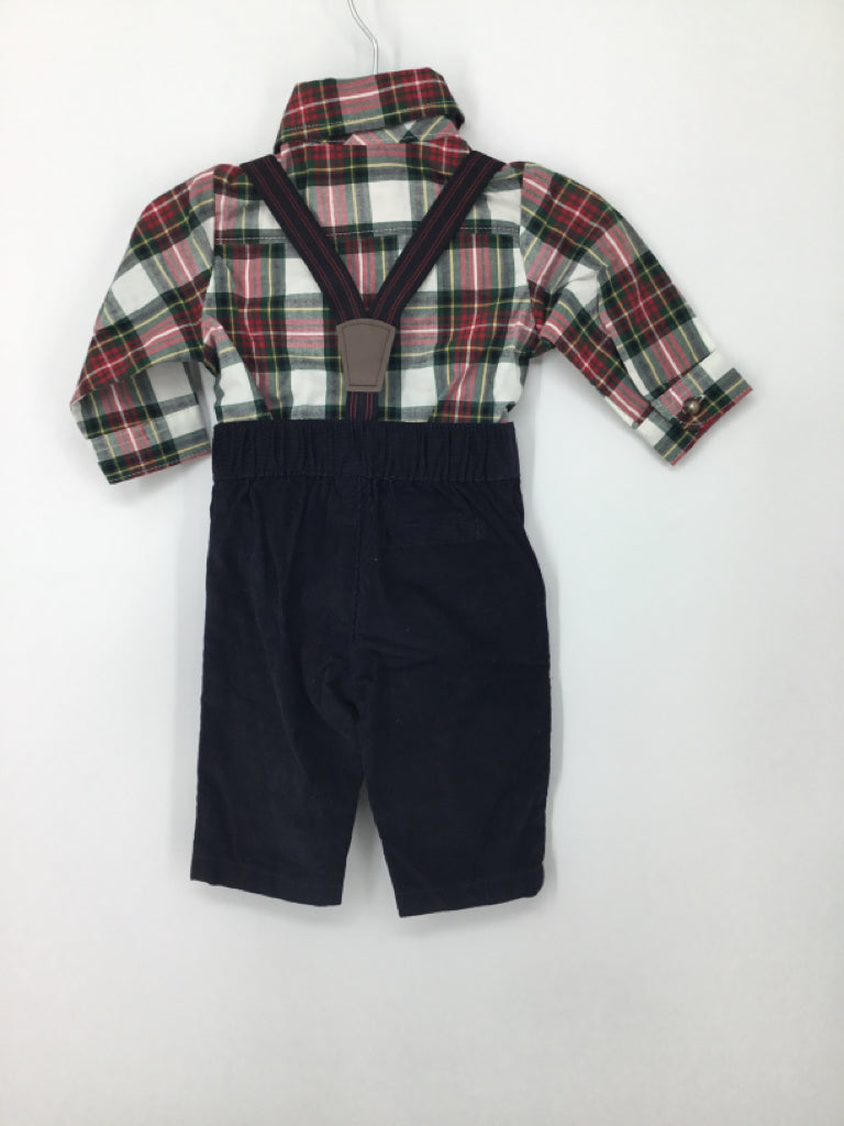 Just One You Made by Carters Child Size 3 Months Red Plaid Outfit - boys