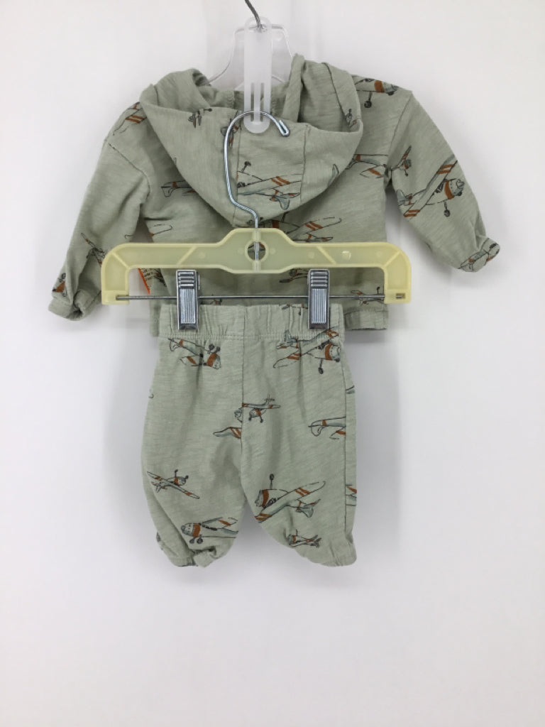 Carter's Child Size Newborn Green Print Outfit - boys