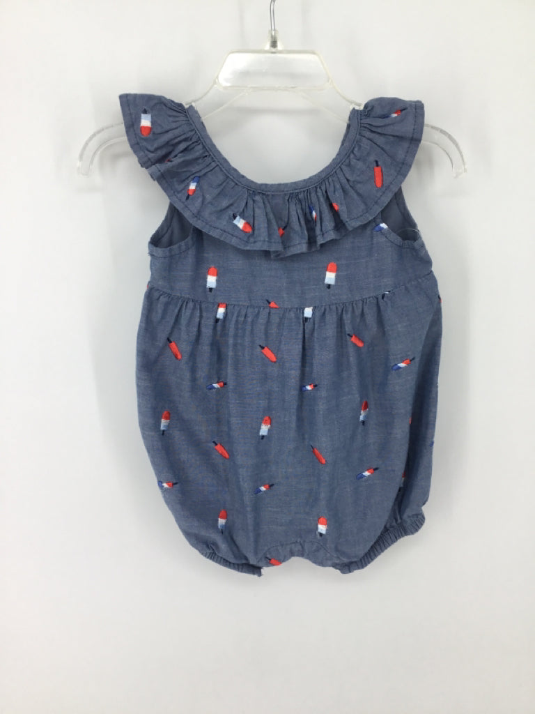 Cat & Jack Child Size 3-6 Months Blue Stars & Stripes Outfit