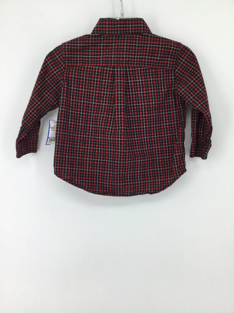 Ralph Lauren Child Size 9 Months Red Plaid Shirt - boys