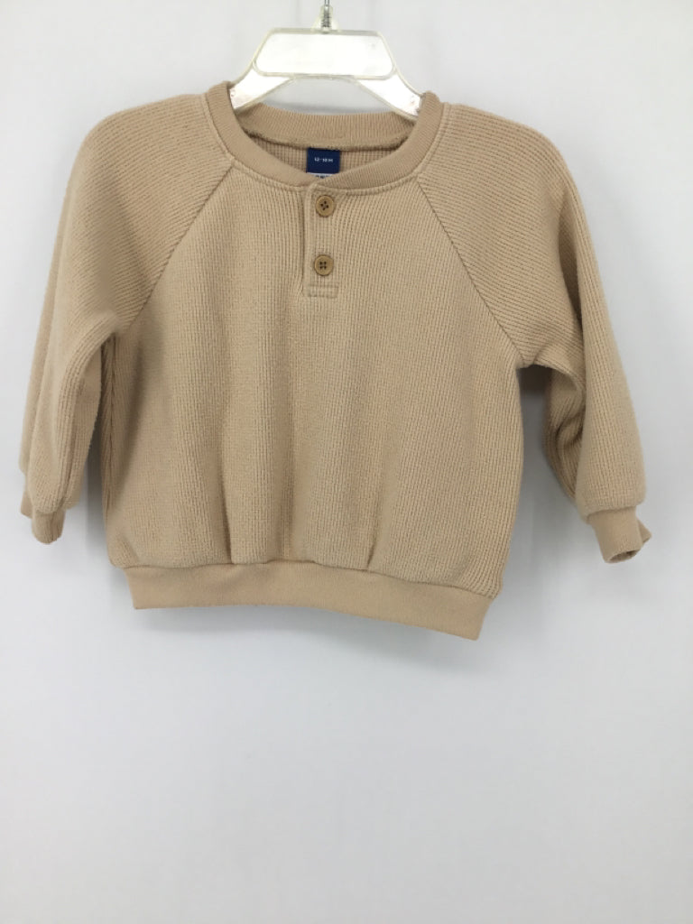 Old Navy Child Size 12-18 Months Tan Solid Shirt - boys
