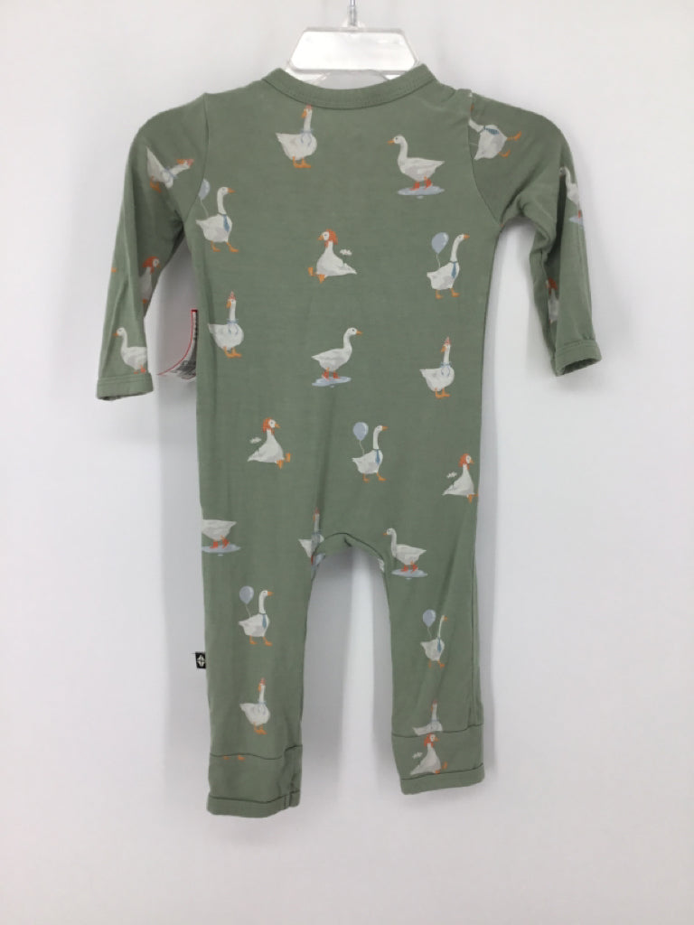 Kyte Child Size 3-6 Months Green Print Pajamas - boys