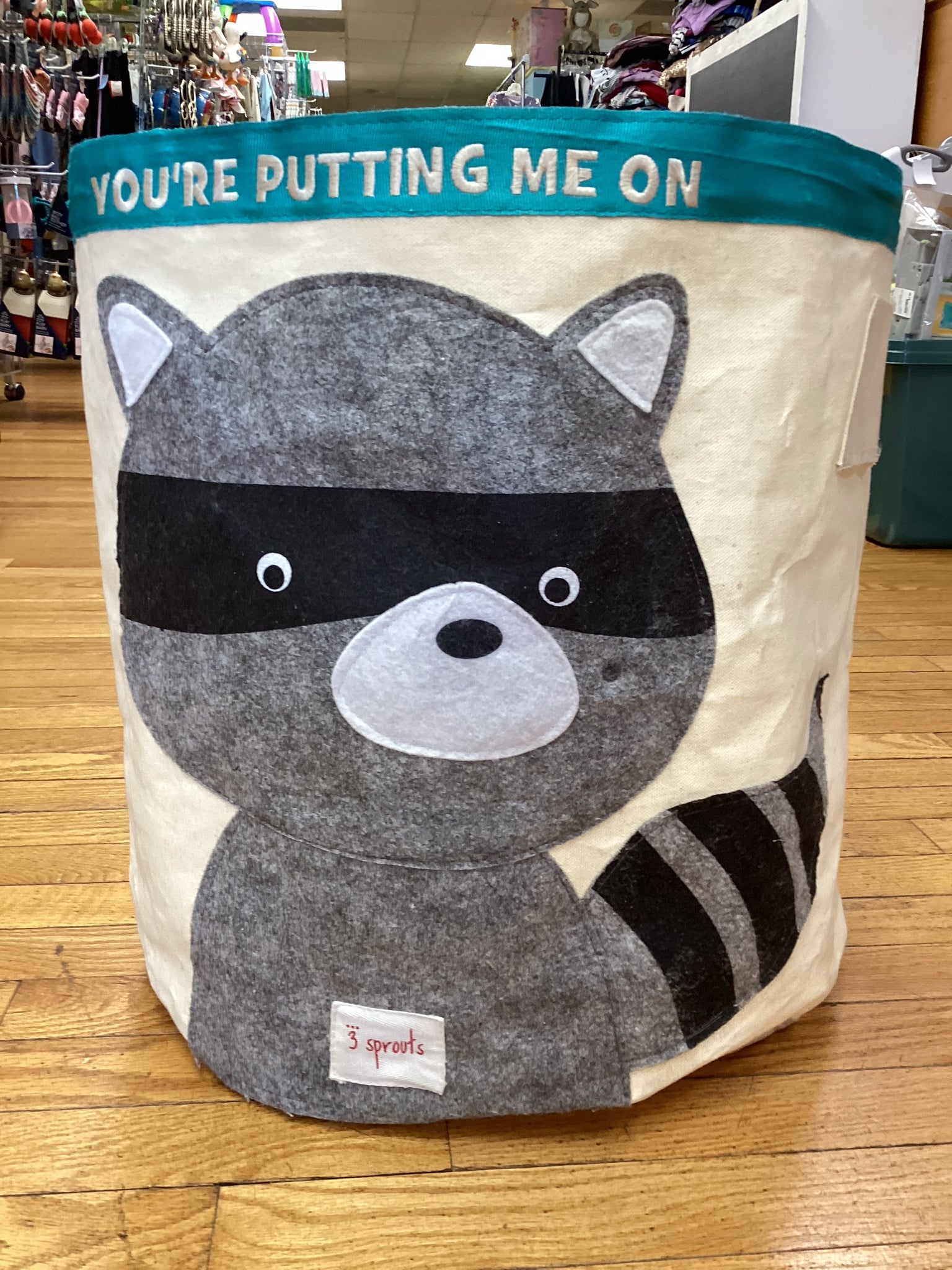 3 Sprouts Canvas Storage Bin - Raccoon