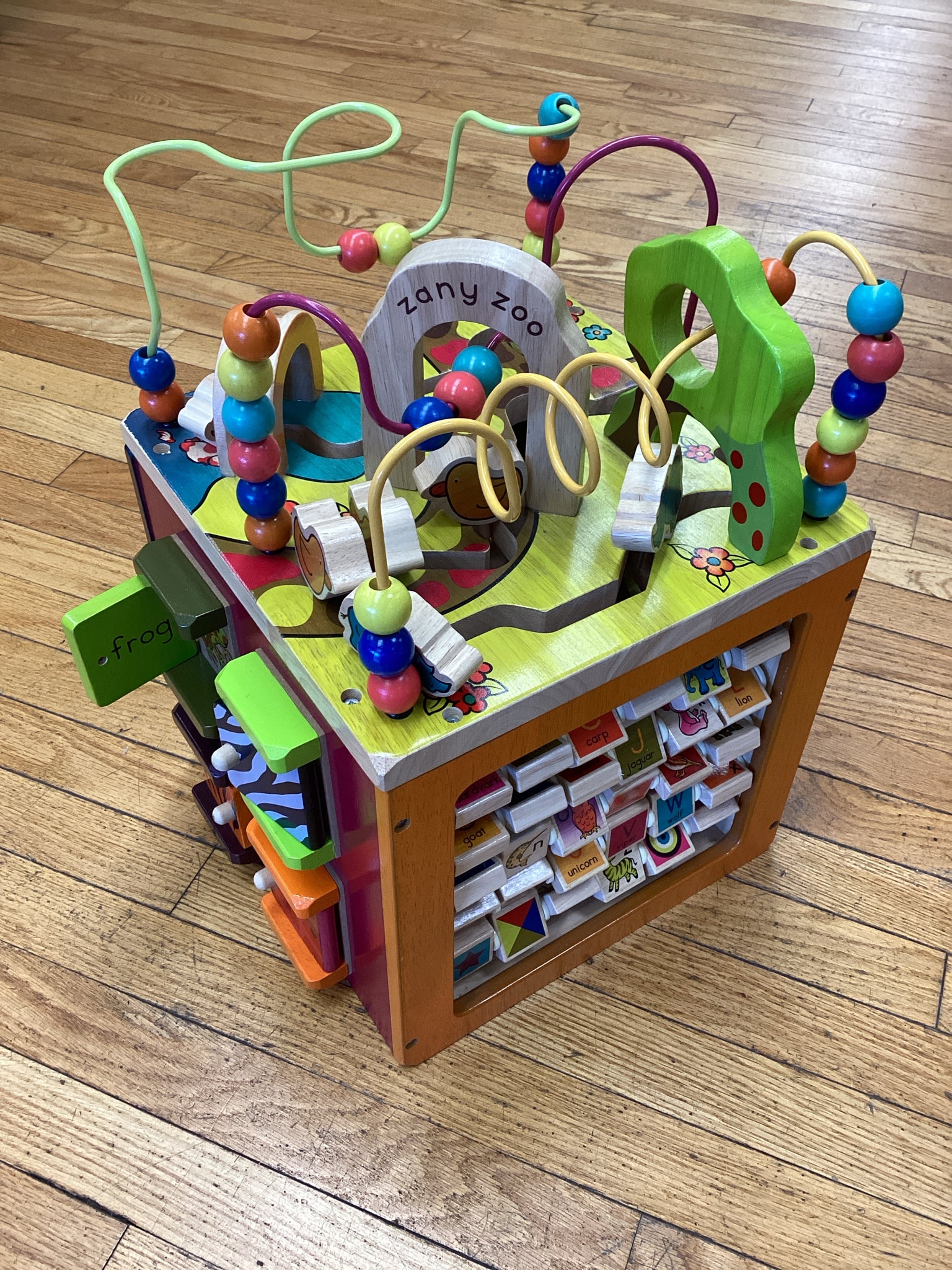 B Toys Zany Zoo Wooden Activity Cube